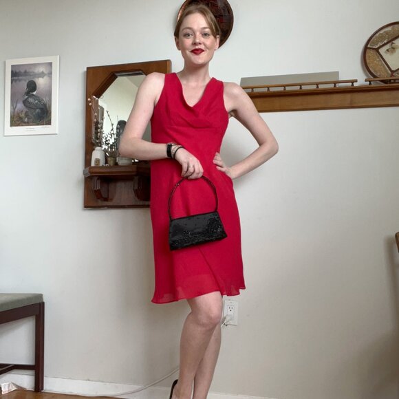 y2k Reitmans Red Midi Dress - Picture 5 of 6